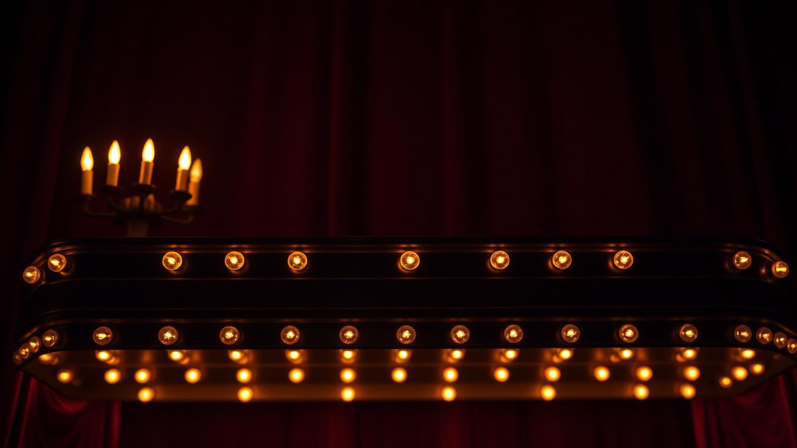 Glowing theater marquee bulbs